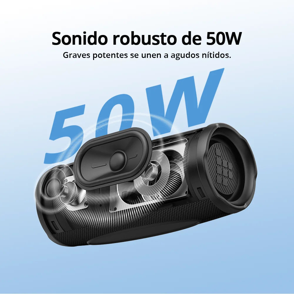 Tronsmart bocina bluetooth Mirtune C3 Plus de 50W, Versión Mejorada con BT6, Auracast ™   Equipo de Camping 2026 con Sincronización y Resistencia al Agua IPX7