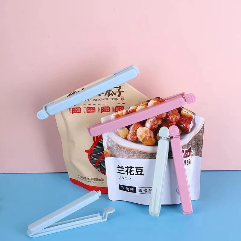 Abrazadera selladora de bolsas de alimentos de cocina de gran tamaño, Clip de sellado de aperitivos antihumedad, abrazadera de bolsa de plástico para almacenamiento de alimentos, 5 uds.