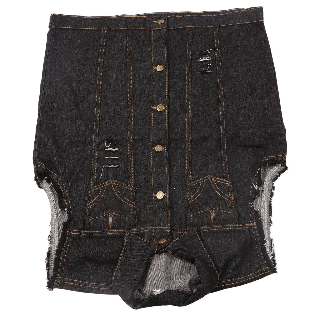 Chaleco Vaquero para Hombre, Cuello Vuelto, Sin Mangas, de Moda, con Botones, Estilo Casual