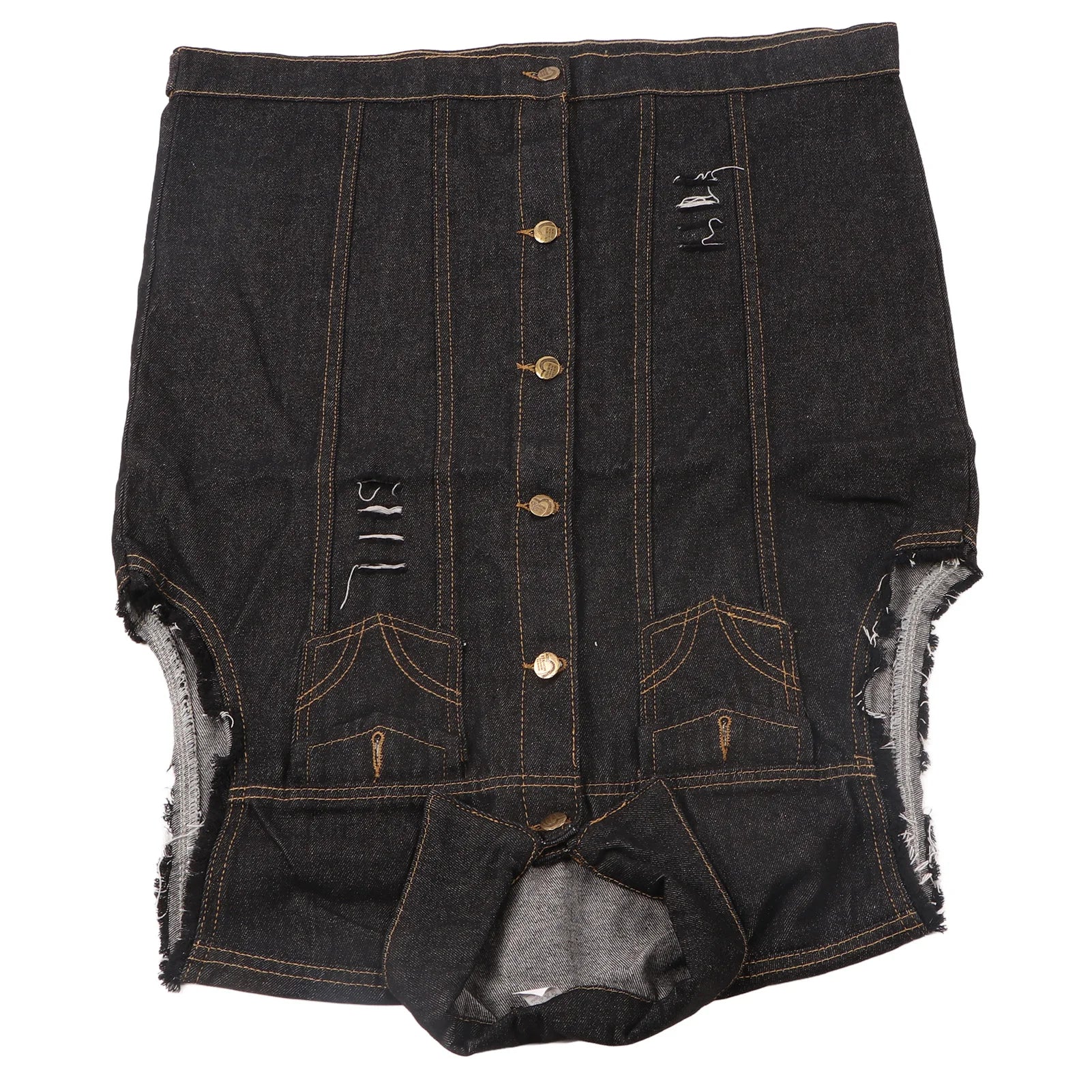 Chaleco Vaquero para Hombre, Cuello Vuelto, Sin Mangas, de Moda, con Botones, Estilo Casual