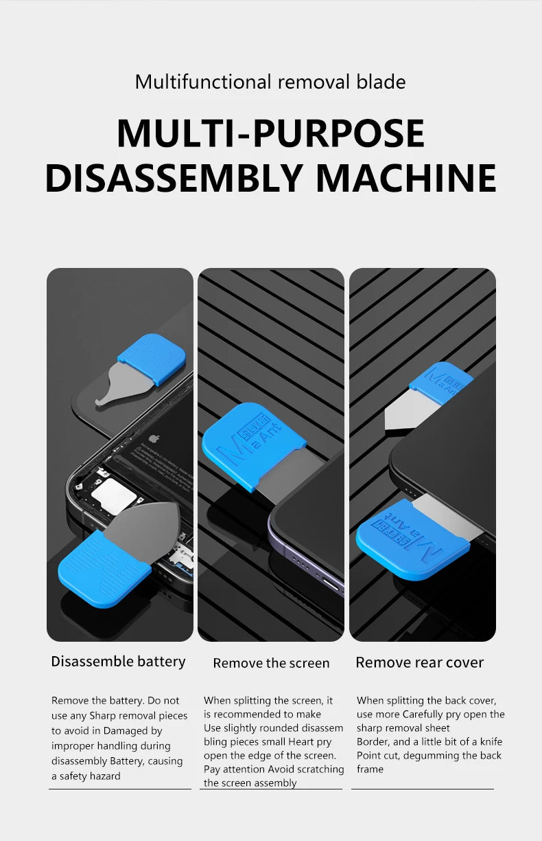 MaAnt MY-118 6 uds herramientas de palanca de Metal ultrafinas Kit profesional de reparación de teléfonos móviles para desmontaje de batería LCD