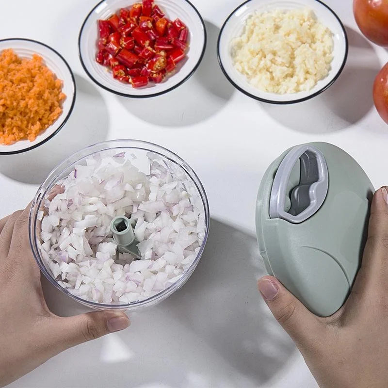 Picadora de carne Manual de 500/900ML, picadora de ajo giratoria, trituradora de prensa de ajo, cortador de cebolla y verduras, accesorios de cocina