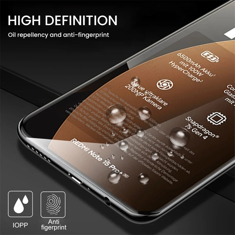 Redmy Note15Pro + 5G vidrio 8To1 9D vidrio templado curvo para Redmi Note 15 Pro + Pro Plus Note15 5G película protectora de pantalla de cámara