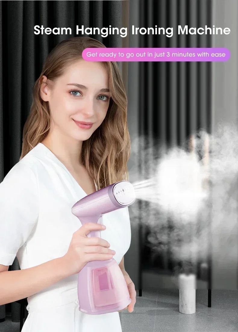 Vaporizador de ropa portátil de 1500W para ropa, máquina de plancha de vapor eléctrica pequeña portátil de tela para el hogar, 330ml, para uso doméstico y de viaje