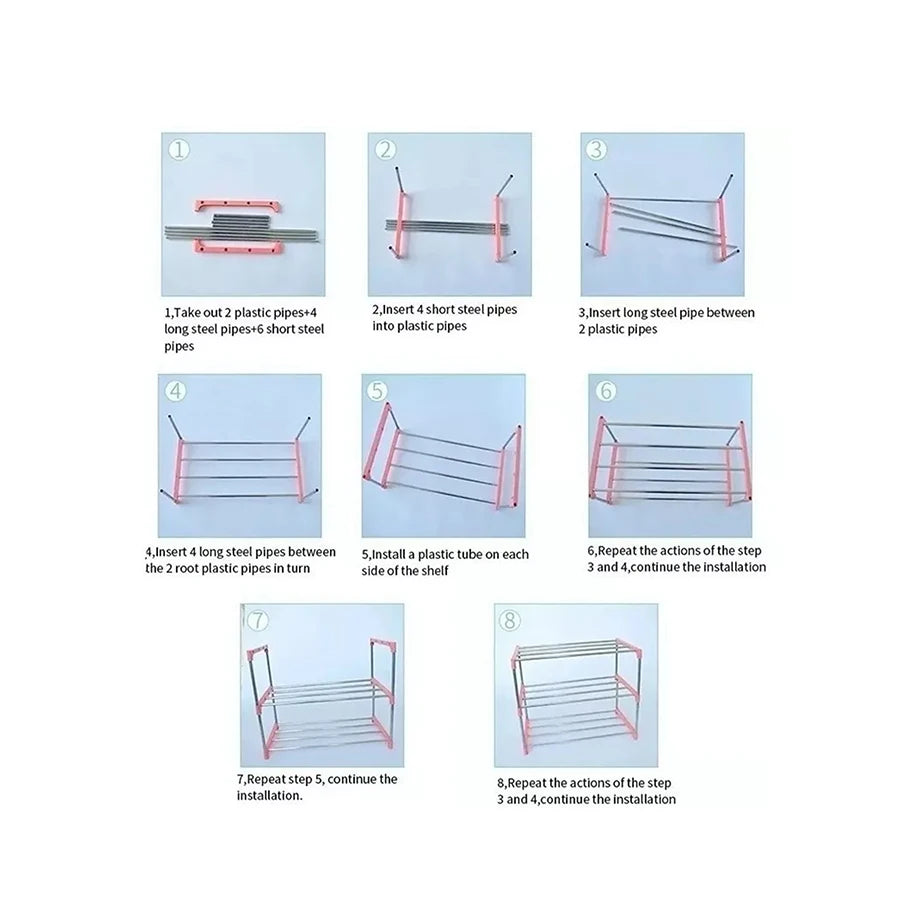 Organización familiar 6/7/8 capas de estantes de zapatos, montaje simple, almacenamiento a gran capacidad, adecuado para almacenamiento múltiple de zapatos