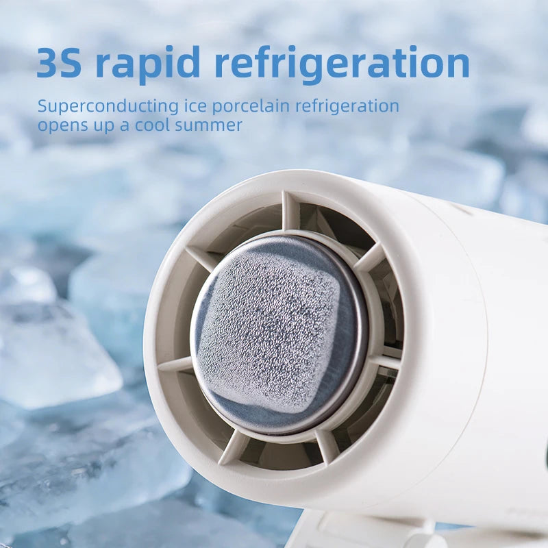 Nuevo Ventilador Turbo de Refrigeración ICE para Semiconductores 2026, Ventilador Portátil USB 3 en 1 para Cuello y Cintura, Pantalla LED, Mini Ventilador sin Escobillas de 3000mAh