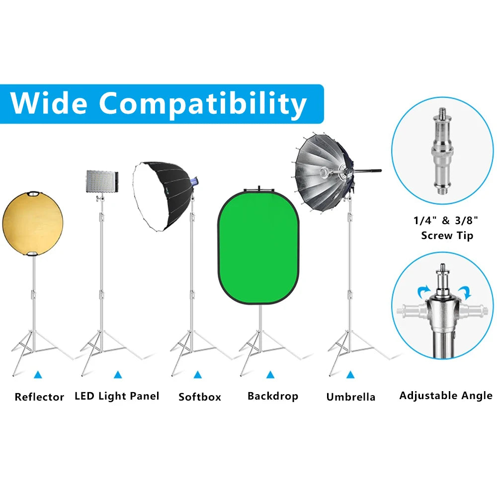 Trípode de 2,9 M, trípode grande súper estable, soporte de luz plegable, marco de elevación, ruedas, Softbox de fotografía, estudio fotográfico de acero inoxidable