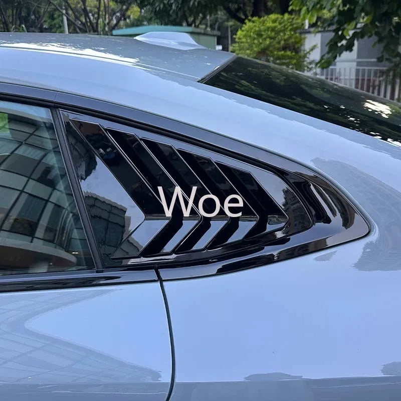 WoeFor 2020-2024 BMW Serie 4/i4 G22 persianas triangulares traseras ABS negro piano, accesorios de modificación exterior para coche, juego de 2 piezas