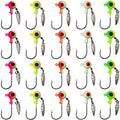 Cabezas de jig para pesca en agua dulce, señuelos, cabezas de jig con ojo, 20 unidades, anzuelos pintados, jigs de pesca para lubina/crappie, 1/8, 3/16, 1/4, 3/8 oz