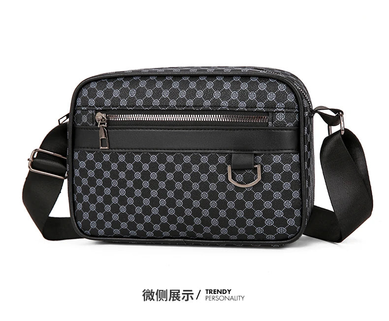 Bolso de hombro con estampado de moda para hombre, bandolera de mensajero de piel sintética, bolso de estilo Vintage para hombre, bolso de hombro, regalo para hombre