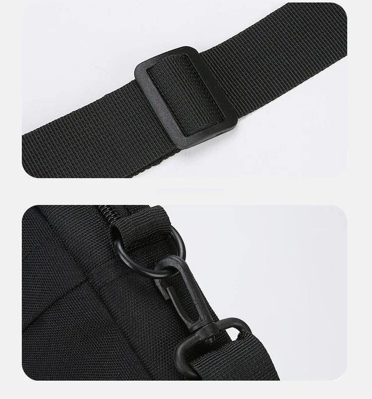 Bandolera pequeña de lona con cremallera para hombre, bolso de hombro cruzado Simple, Mini bolso para teléfono