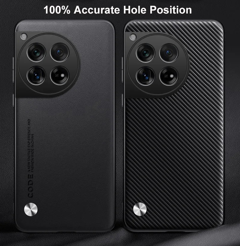 Funda de cuero PU de lujo para OnePlus 12 5G, funda trasera de silicona a prueba de golpes, funda de teléfono de protección completa para OnePlus12 One Plus 12