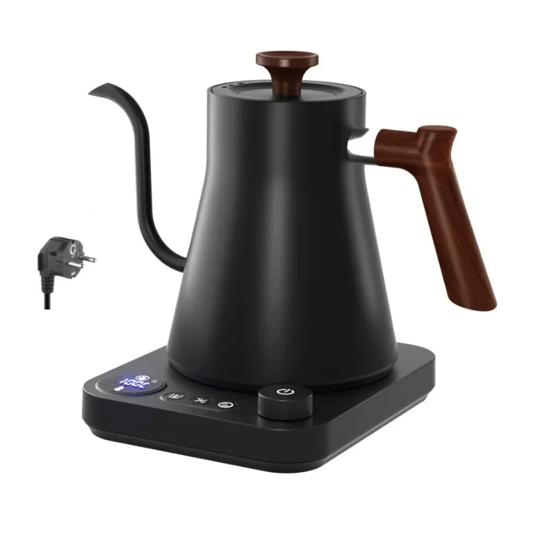 Tetera eléctrica con cuello de cisne, cafetera manual de 900ML, tetera inteligente con Control de temperatura, hervidor de calentamiento rápido de 110v/220v