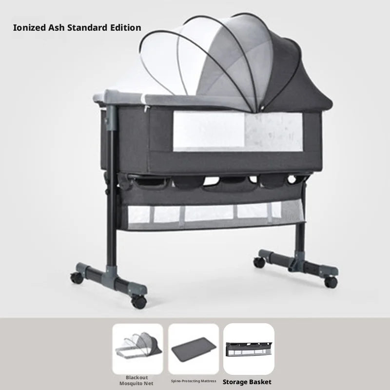 Cuna portátil 3 en 1, moisés multifuncional, cochecito plegable y ajustable, cuna acoplable, cama acoplable para bebé
