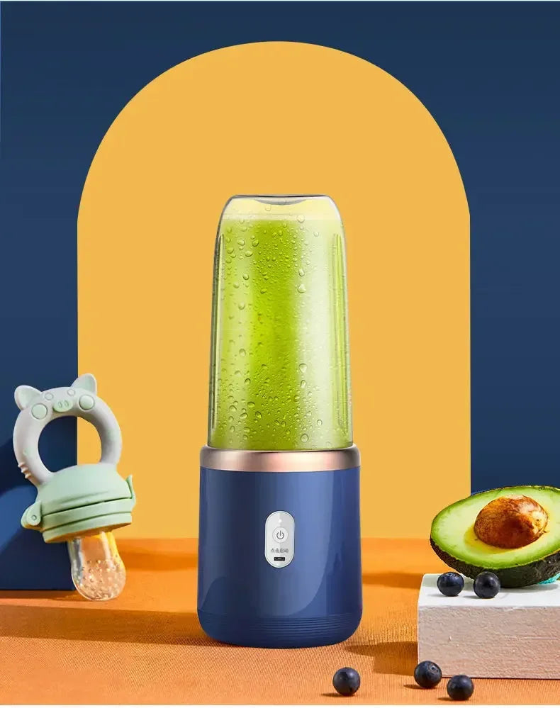 Batidoras de zumo de fruta portátiles, Mini botella eléctrica Personal de verano, USB para el hogar, máquina exprimidora de 6 hojas para cocina