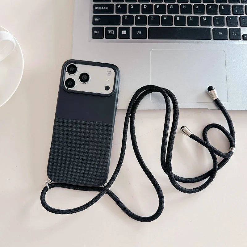Funda de silicona con cordón y diseño de lunares para iPhone 17, 16, 15, 14, 13, 12, 11 Pro MAX, funda suave para iPhone 16, 17 Pro Max