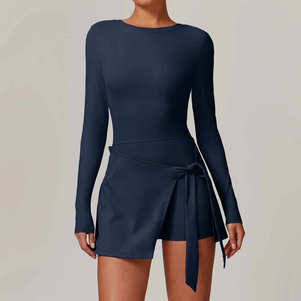 Cloud Hide-faldas de tenis SEXY, vestido deportivo, Golf, gimnasio, Yoga, mujer, chica, entrenamiento para correr, falda larga, Fitness, vestido de una pieza