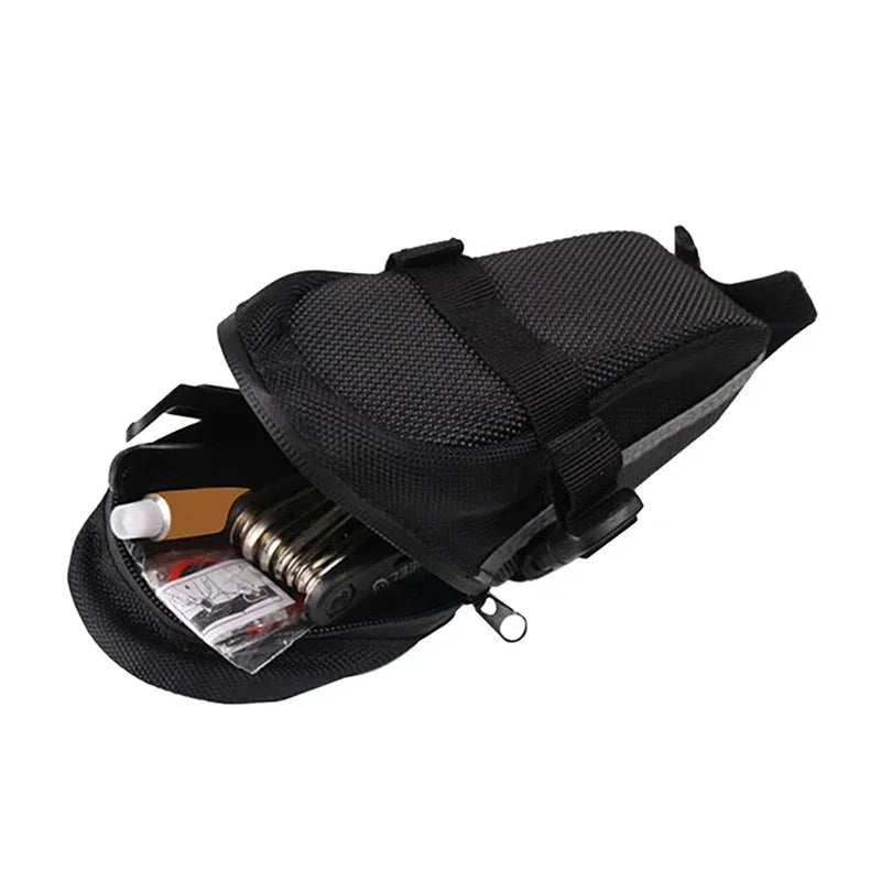 Bolsa de nailon para bicicleta, asiento de almacenamiento impermeable para sillín de bicicleta de montaña, bolsa de herramientas trasera, accesorios para ciclismo al aire libre