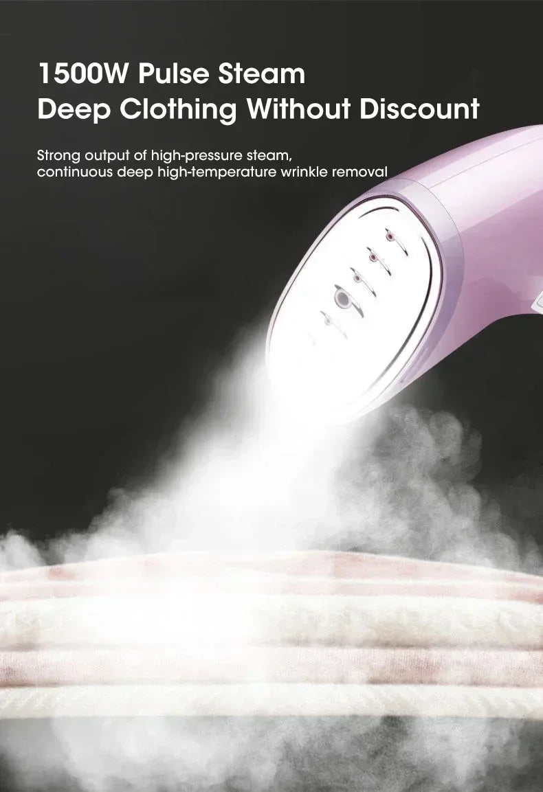 Vaporizador de ropa portátil de 1500W para ropa, máquina de plancha de vapor eléctrica pequeña portátil de tela para el hogar, 330ml, para uso doméstico y de viaje