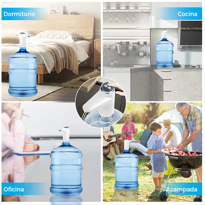 Iruibo Bombeo de agua embotellada USB recargable, bebedero automático con succión inteligente para uso diario en la oficina de la escuela