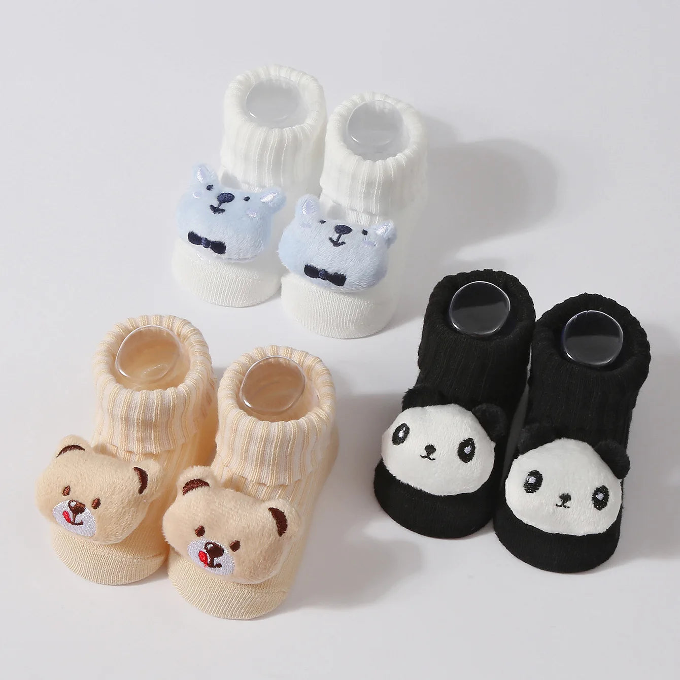 3 par/set de calcetines para bebés, accesorios para recién nacidos, animales de dibujos animados, ropa de regalo para niños, material infantil, calcetín transpirable de algodón