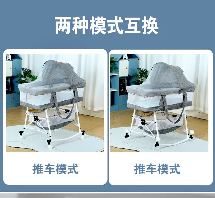Cuna para bebé, cuna plegable multifuncional para niños recién nacidos, cuna portátil móvil para exteriores