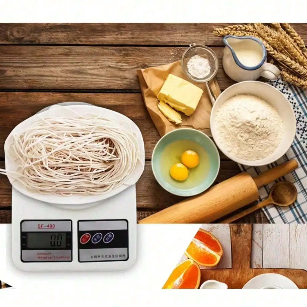 Báscula de Cocina Digital 10kg - Balanza Electrónica de Precisión Portátil con Batería, Pesa de Alimentos Inteligente para el Hogar
