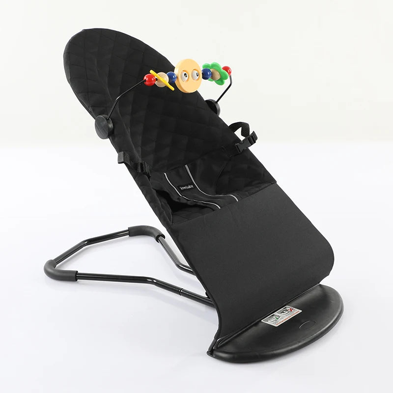 Mecedora plegable para bebé con juguetes, asiento ajustable para bebé con cubierta de tela, columpio multifunción