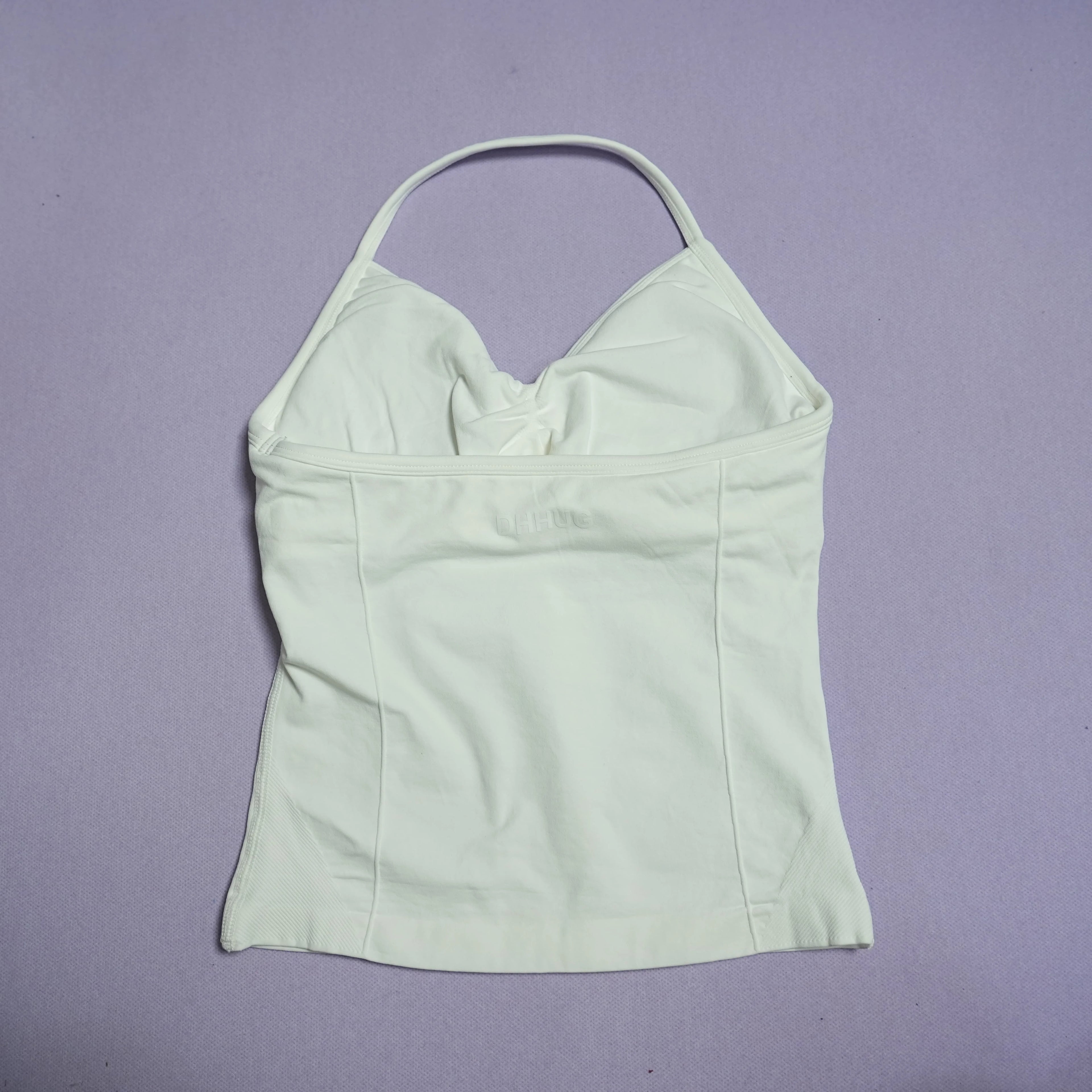 DHHUG Top deportivo para mujer, camiseta sin costuras para yoga con relleno extraíble, top deportivo sin mangas con cuello en V, para gimnasio y correr