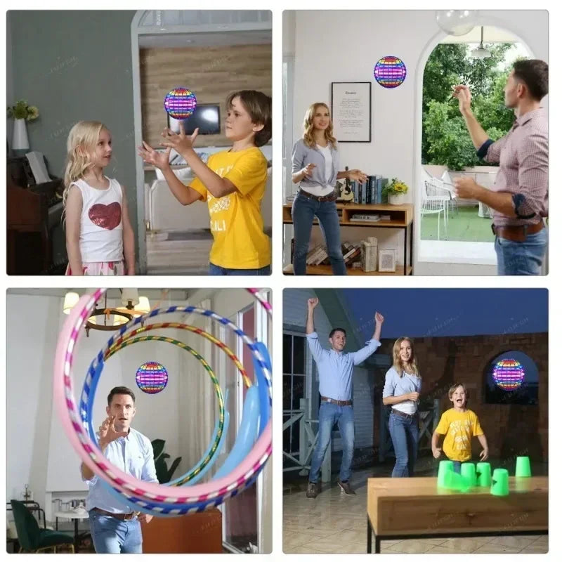 Bola voladora Boomerang Flyorb mágica con luces LED Drone Ball Fly Nova Orb Flying Spinner Fidget juguetes niños regalos de navidad
