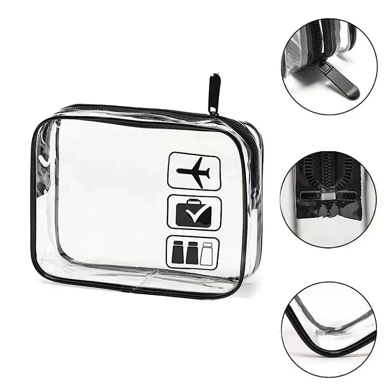 Bolsa organizadora de embalaje de viaje de PVC transparente para mujer, bolsa de viaje para cepillo de dientes, toalla, equipaje, bolsa de almacenamiento de artículos de tocador y cosméticos