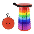 Taburete Plegable Retráctil - Diseño Portátil con Asa, Multicolor, Resistente, Ideal para Picnic, Camping y Pesca