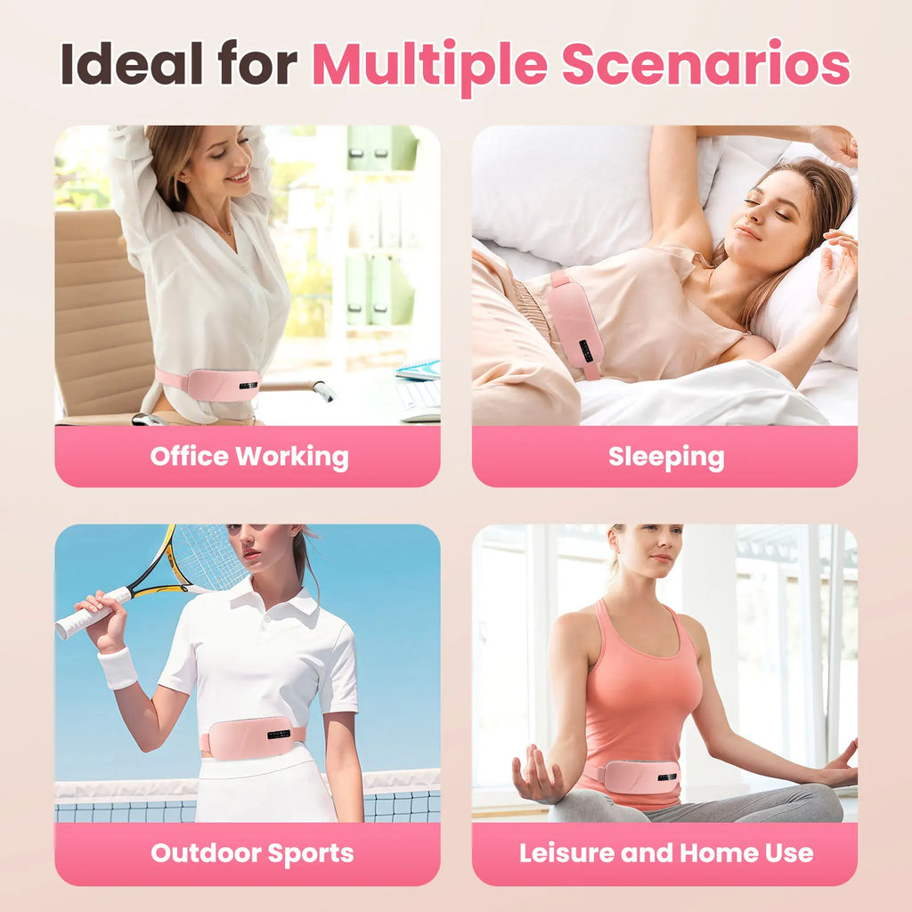 Almohadilla calefactora Menstrual, masajeador Abdominal eléctrico, cinturón de cintura calentado por vibración, cinturón calentador de útero USB para mujeres, cuidado de los períodos