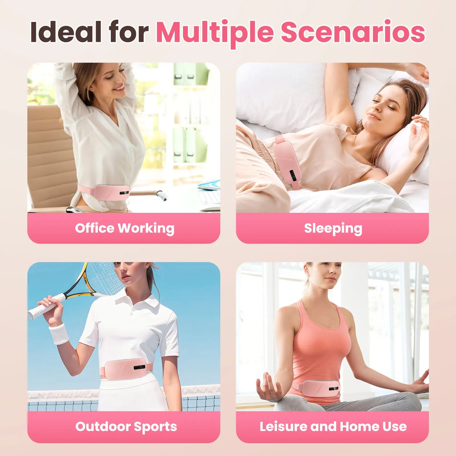 Almohadilla calefactora Menstrual, masajeador Abdominal eléctrico, cinturón de cintura calentado por vibración, cinturón calentador de útero USB para mujeres, cuidado de los períodos