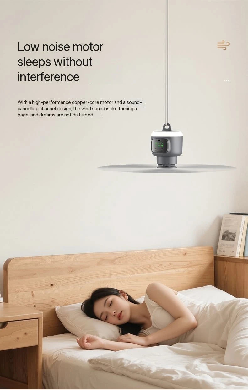 Ventilador de techo de gran tamaño con Control remoto, ventilador de refrigeración inalámbrico USB, luz LED nocturna portátil de 12000\8000mAh, ventilador de techo para acampar