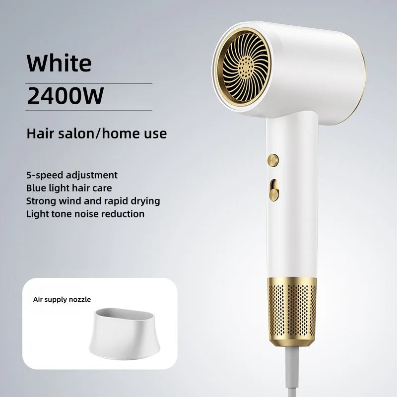 Secador de pelo de alta velocidad, venta directa del fabricante, 2400w, iones negativos de alta potencia, luz azul, cuidado del cabello, peluquería en casa, Drye