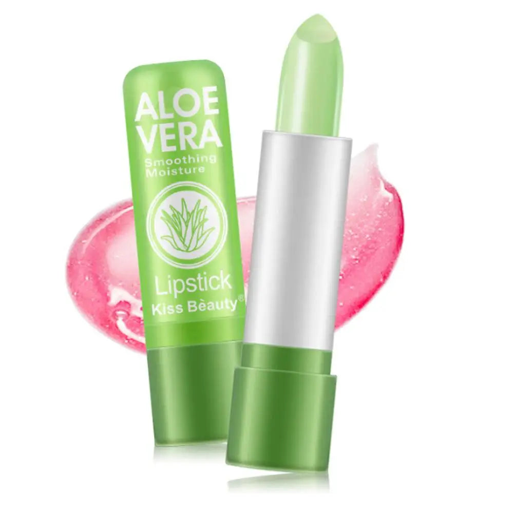 Bálsamo labial de Aloe Vera que cambia de Color, bálsamo labial hidratante duradero, resistente al agua, cambia de temperatura, 1 unidad