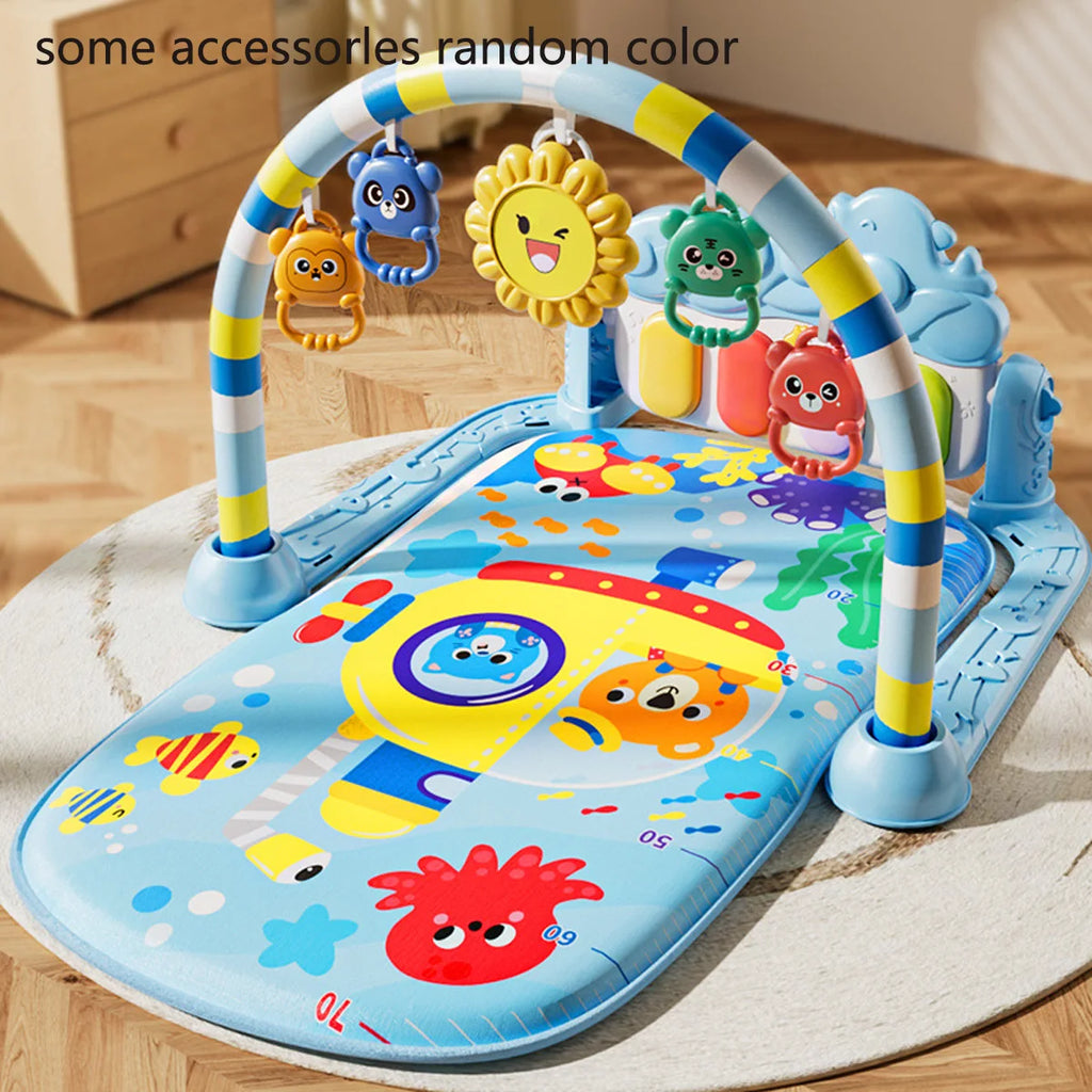 Gimnasio Musical para Bebés, Juguete de Actividades, Piano para Recién Nacidos, Manta para Gatear, Alfombra de Juego con Pedales, Regalos de Educación Temprana de 0 a 36 Meses