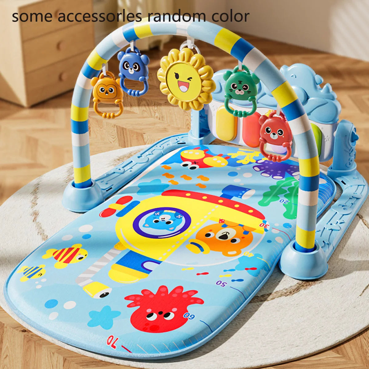 Gimnasio Musical para Bebés, Juguete de Actividades, Piano para Recién Nacidos, Manta para Gatear, Alfombra de Juego con Pedales, Regalos de Educación Temprana de 0 a 36 Meses