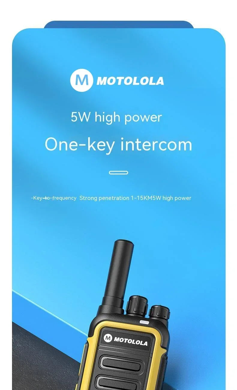 Motolola 2 uds Mini Walkie Talkie Radio bidireccional portátil conjunto de transceptor UHF walkie-talkies Radio Walkie Talkie COD de largo alcance