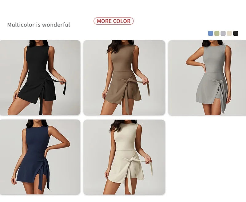 Cloud Hide-faldas de tenis SEXY, vestido deportivo, Golf, gimnasio, Yoga, mujer, chica, entrenamiento para correr, falda larga, Fitness, vestido de una pieza