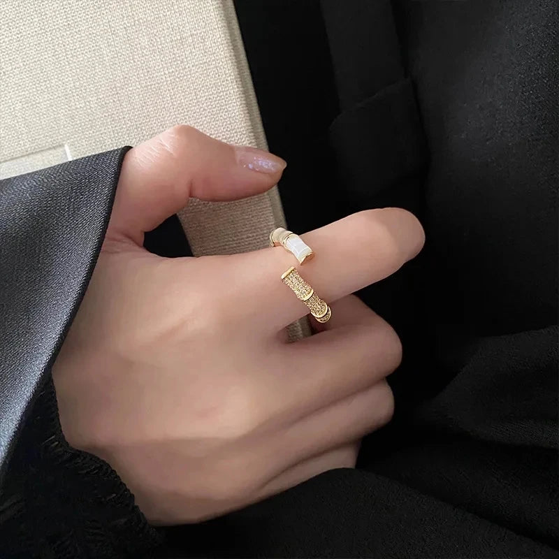 Anillo de Ópalo de Plata de Ley 925 para Mujer, Ajustable, para el Dedo Índice, Diseño Simple y Elegante, Joyería de Alta Gama, Regalo