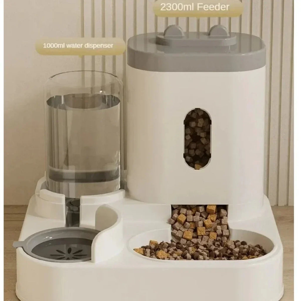Alimentador automático, cuenco de comida para perros y gatos con fuente de agua, dispensador de almacenamiento de alimentos para mascotas de gran capacidad, contenedor, accesorios para cachorros y mascotas