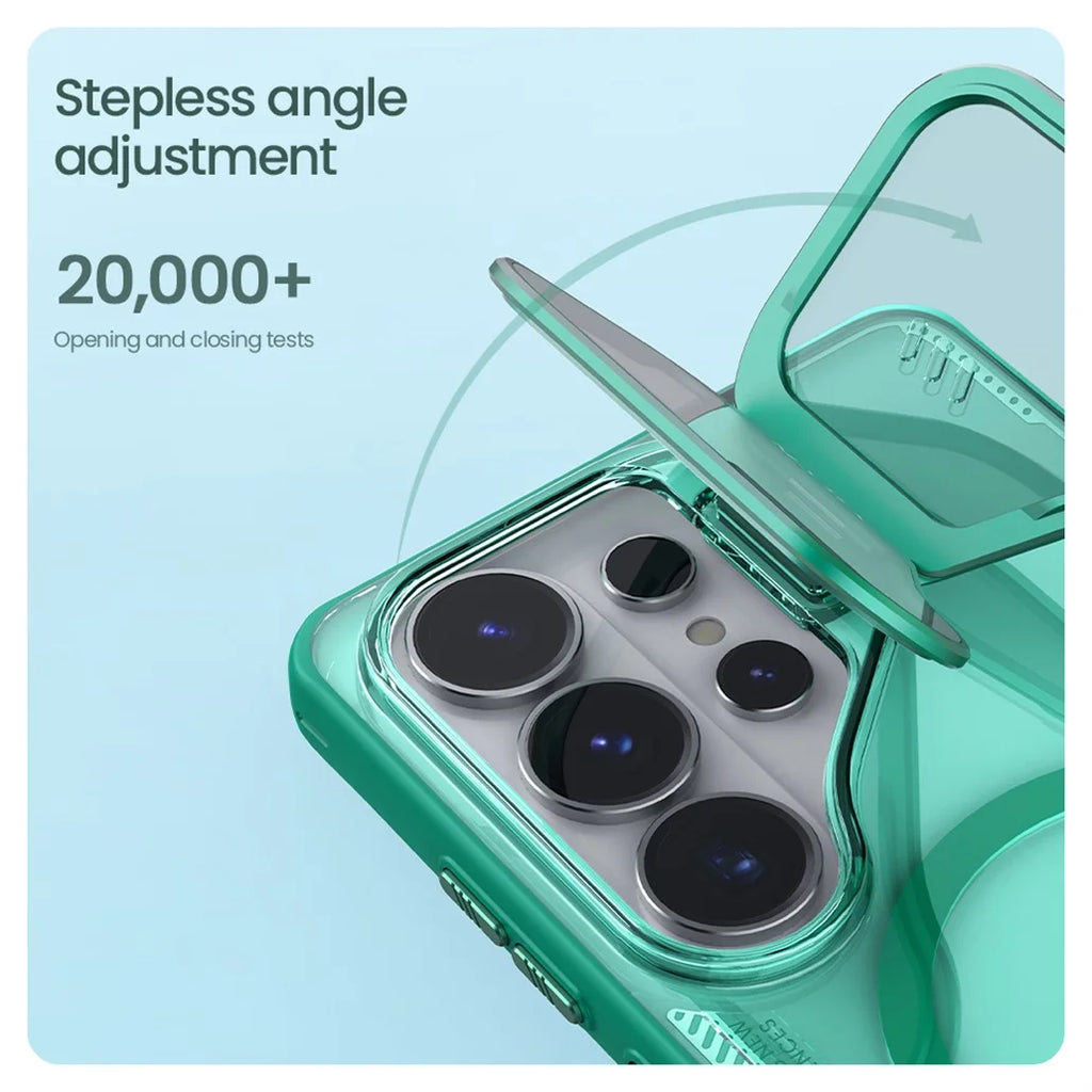 Funda NILLKIN para Samsung Galaxy S26 Ultra Magsafe Iceblade con Soporte para Teléfono, Cubierta para Cámara, Funda Magnética Transparente para S26Ultra