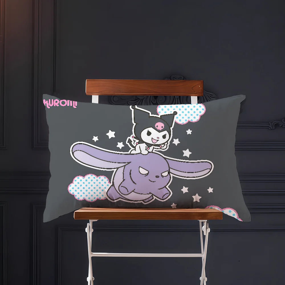Funda de cojín My m-Melody dibujos animados rectángulo divertido lindo SRO funda de almohada hogar sofá sala de estar cafetería k-kuromi funda de almohada