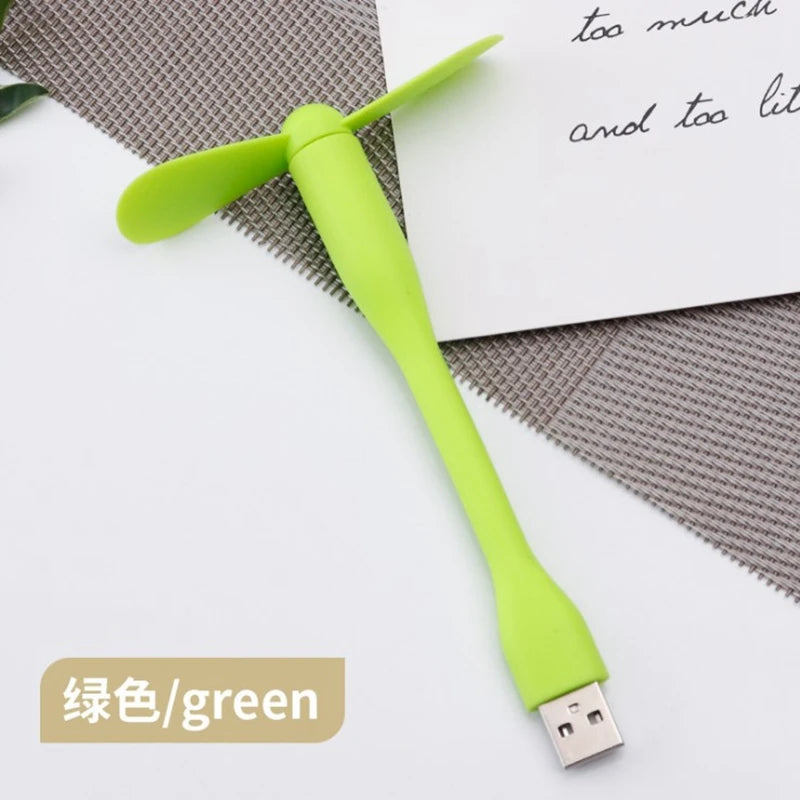 Mini ventilador USB, ventilador de refrigeración Flexible para banco de energía, portátil, PC, cargador de CA, ventilador de mano portátil, dispositivo de verano para ordenador