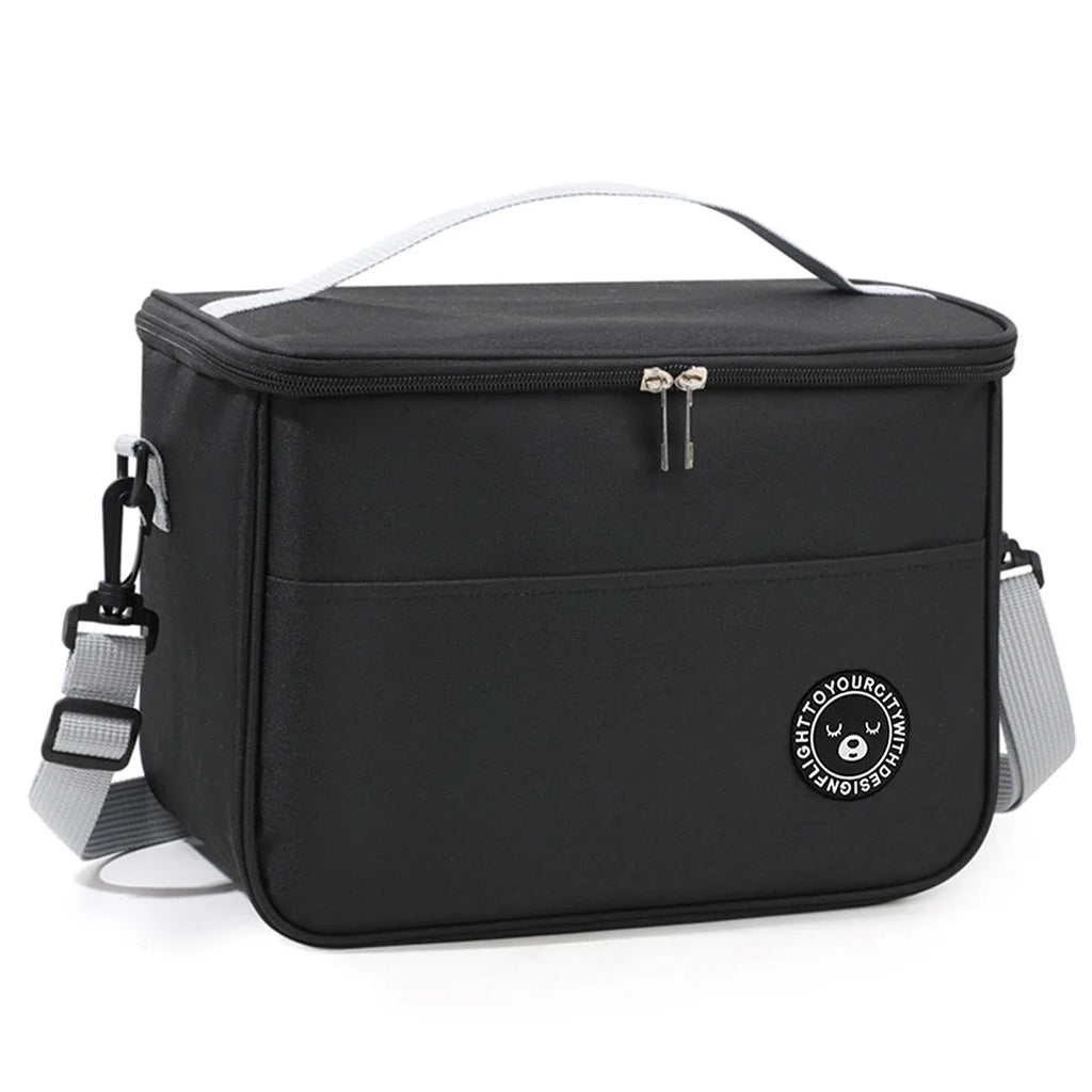 Bolsa térmica portátil con correa para el hombro, bolsa para lonchera, bolsa de almuerzo impermeable y gruesa para estudiantes.