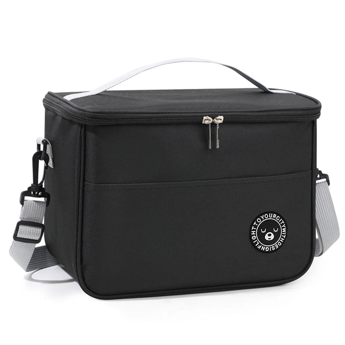 Bolsa térmica portátil con correa para el hombro, bolsa para lonchera, bolsa de almuerzo impermeable y gruesa para estudiantes.