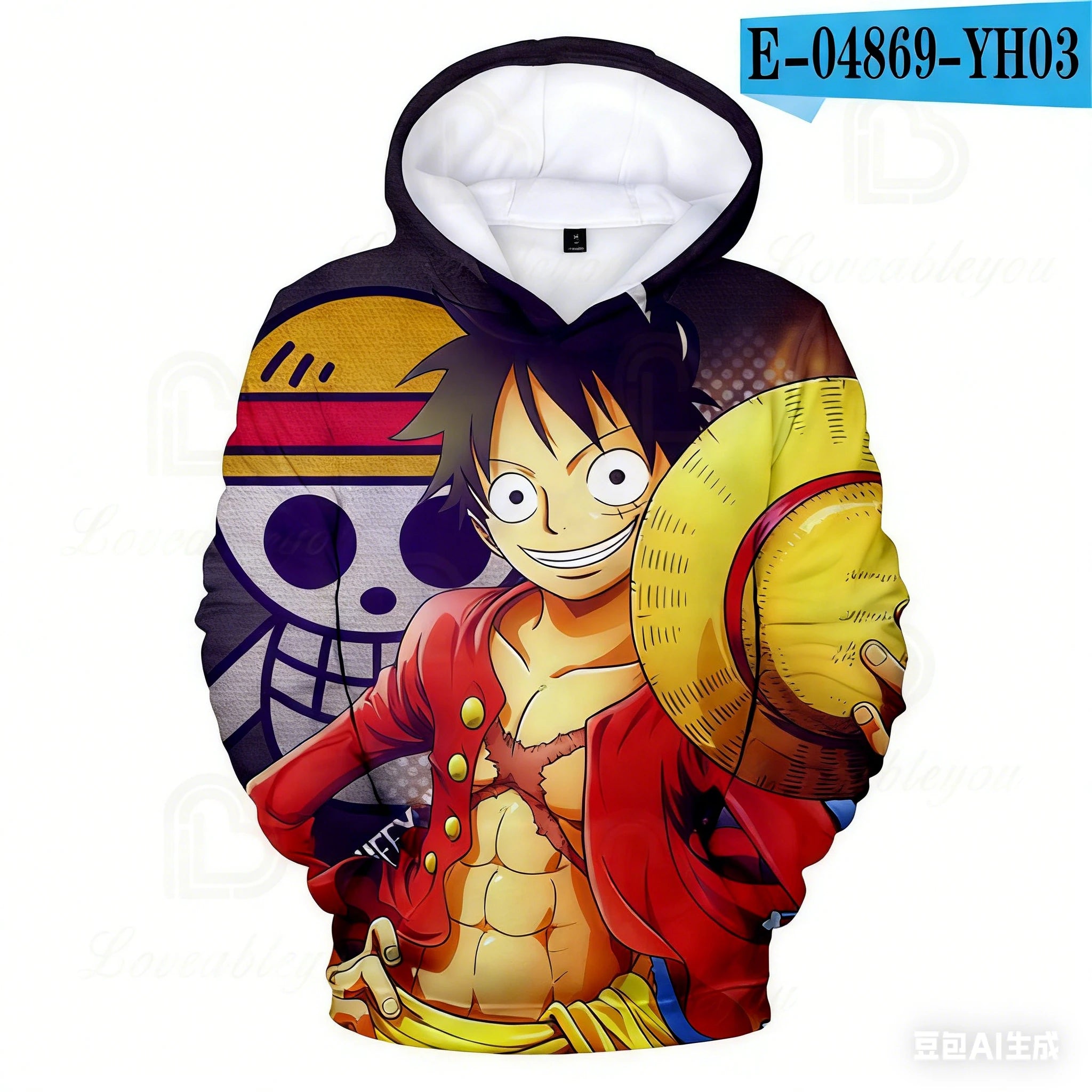 2025 Anime One Piece Monkey D. Luffy Sudaderas con capucha Sudadera Niños Adultos Manga larga Sudaderas con capucha con estampado 3D Sudadera para niños Jersey
