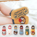 6 pares de calcetines antideslizantes para niños y niñas con lindos estampados de animales de dibujos animados, calcetines cómodos y transpirables para bebés.